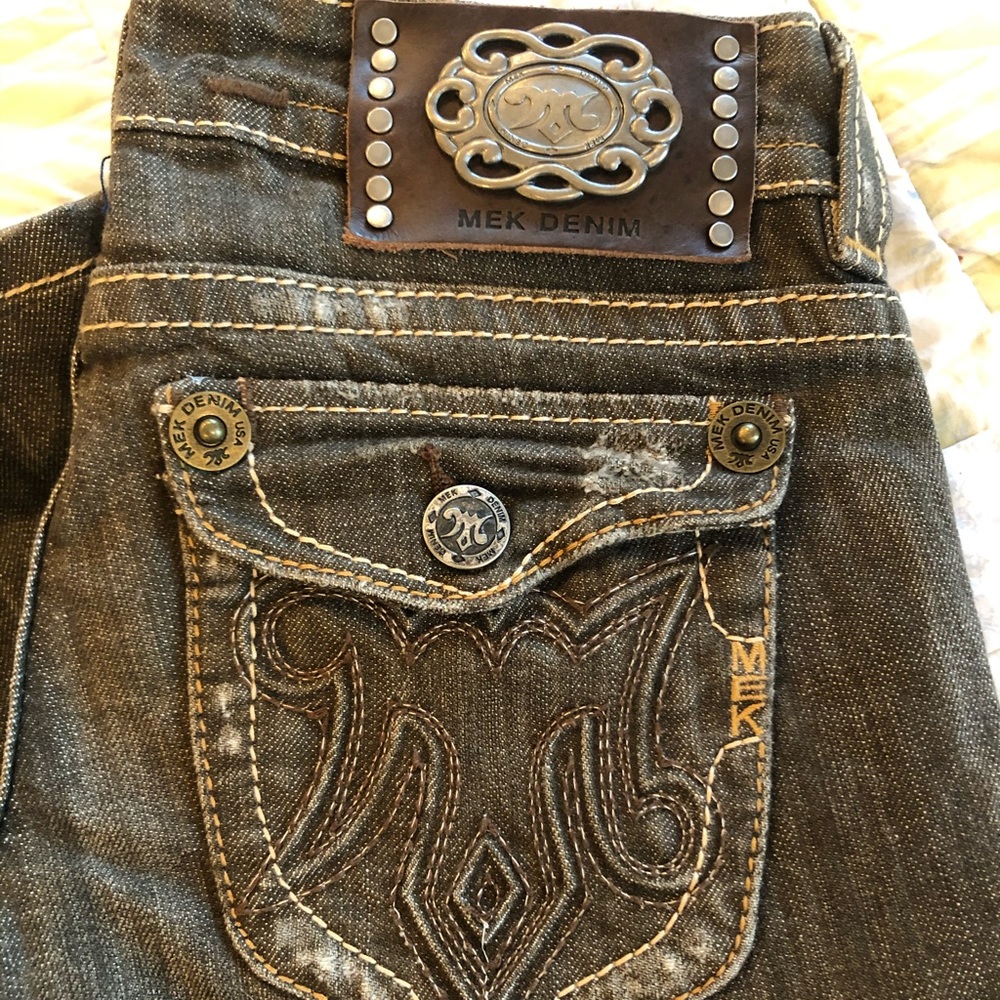 MEK Havana Brown Denim Short Bootcut Jean